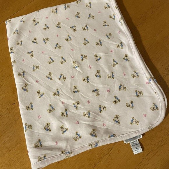 Ralph Lauren Bedding Ralph Lauren Receiving Blanket White Trim